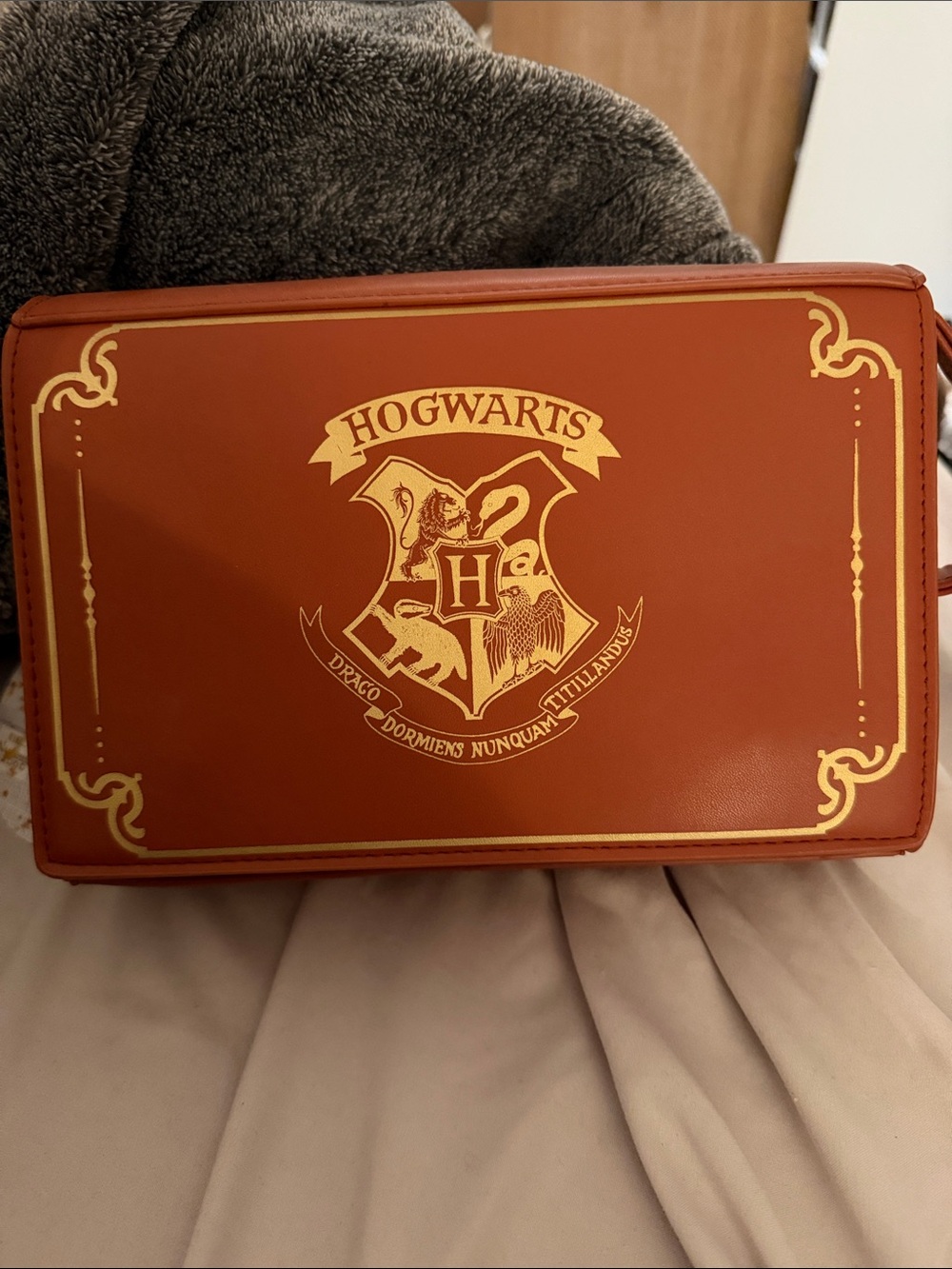 Hogwarts Crest Red Crossbody Bag with Gold Accents